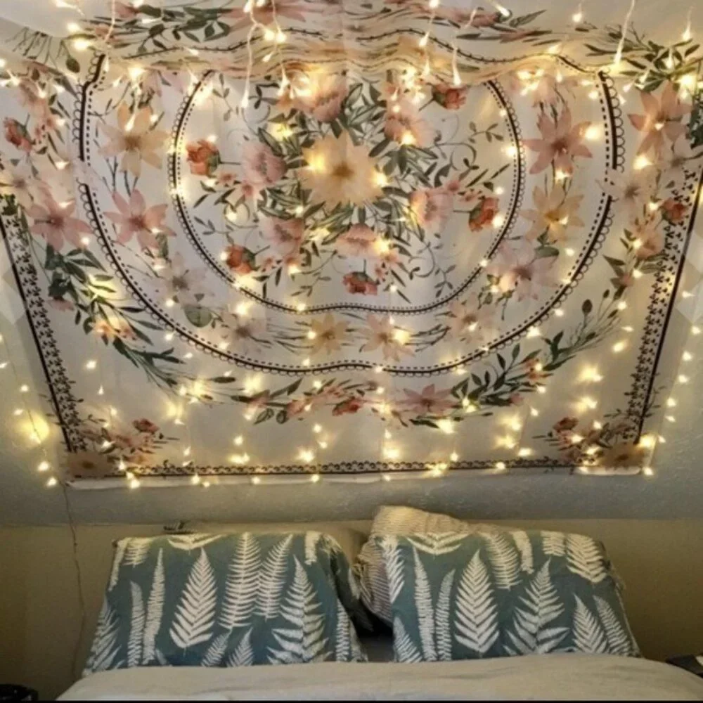Floral Hippie Bedroom Bohemian Wall Tapestry Art